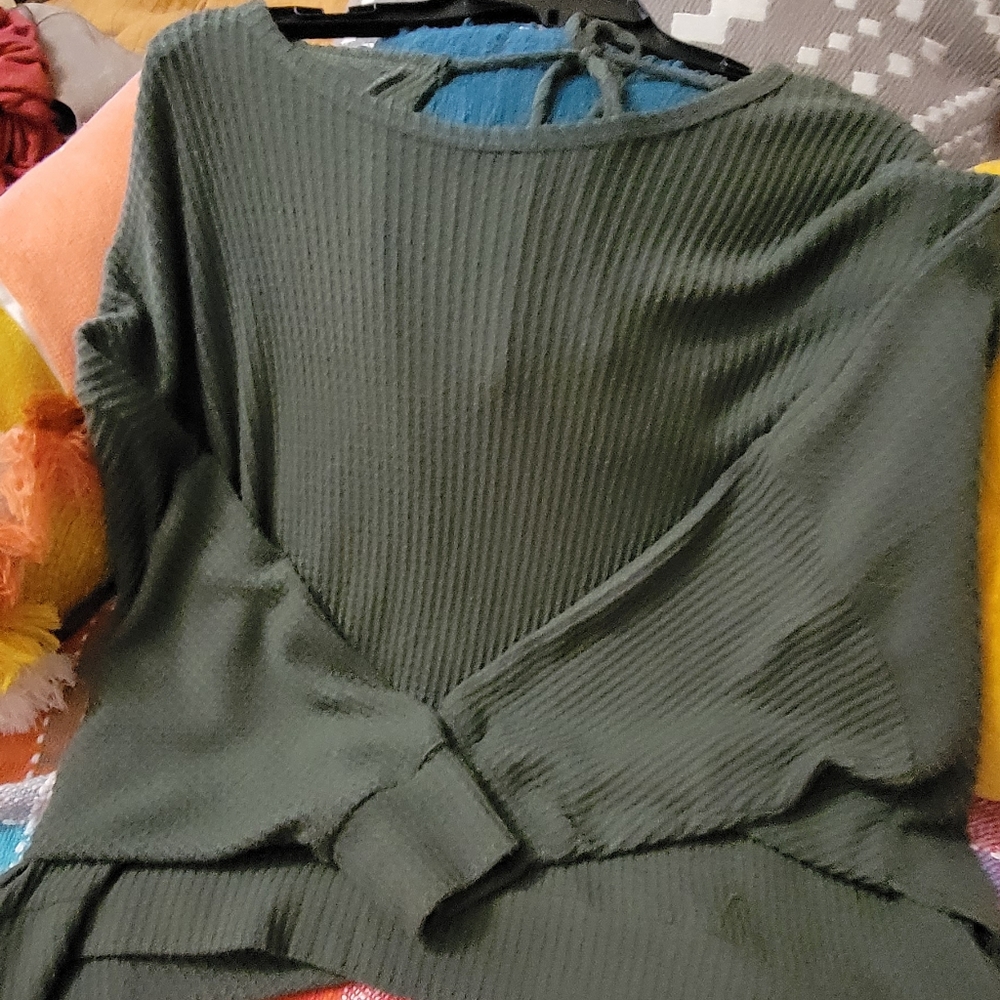 Entro waffle Knit open back sweater